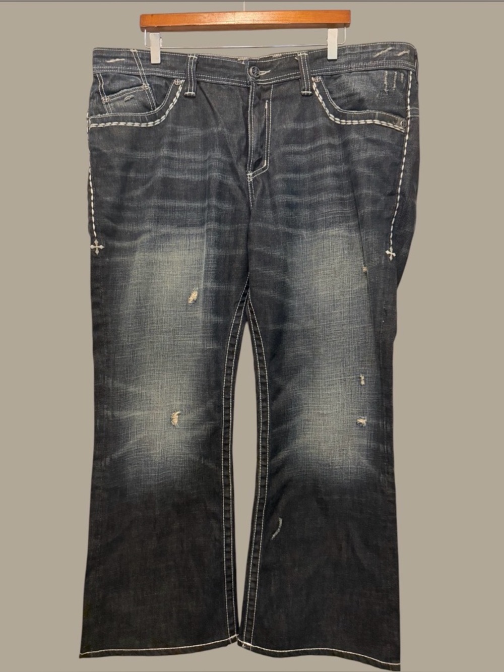 NEW AFFLICTION JEANS BLACK CHARCOAL PREMIUM COOPER SIZE 42.